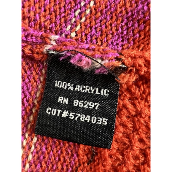 BCBG MAXAZRIA Women's S Open Sweater Cardigan Red-Orange White Southwest Western - Picture 8 of 11